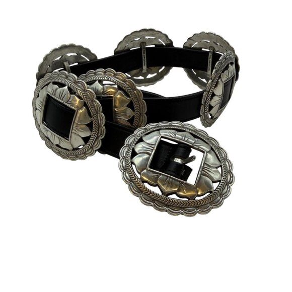 Brighton Vintage Sunflower Concho Belt with Genuine Leather Size Small - Picture 3 of 12